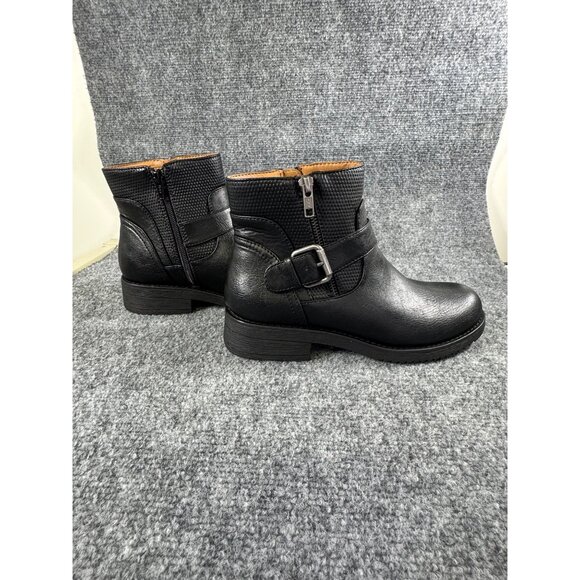 Eurosoft By Sofft Womens 8M Cymberlee Black Ankle Boots  Side Zipper & Buckle - Picture 15 of 16